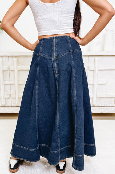 Down With The Good Times Denim Skirt