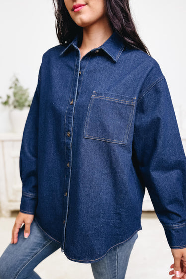 Deep Blue Sea Button Down Top