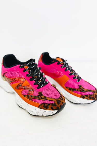 Global Chunky Modern Sneakers - Fuchsia Orange