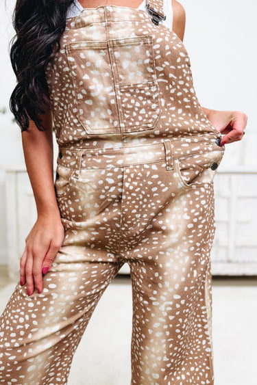 Whitetail Wishes Bambi Barrel Overalls - Camel