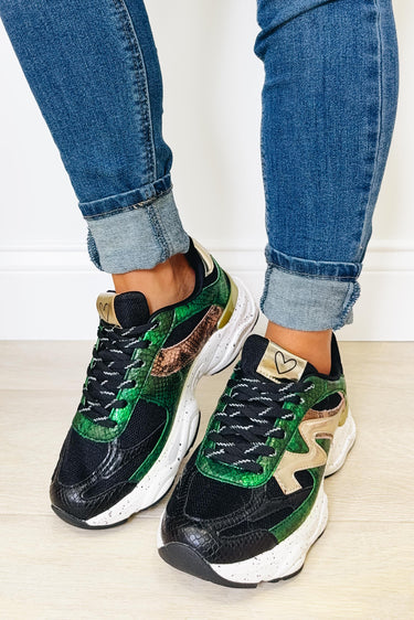 Global Chunky Modern Sneakers - Green Gold