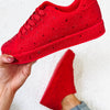 Rikki Rhinestone Sneakers - Red