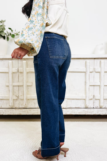 Pretty In Blue By Zenana - Utility Jeans