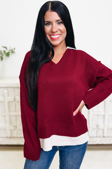 Dual Look Collared Sweater - 5 Colors!