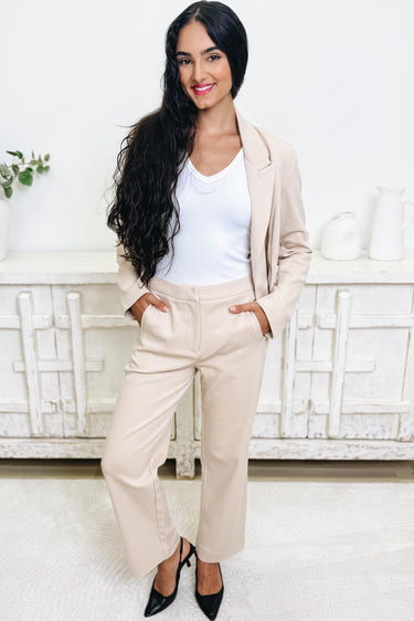 Top Of Her Class Pants - Beige