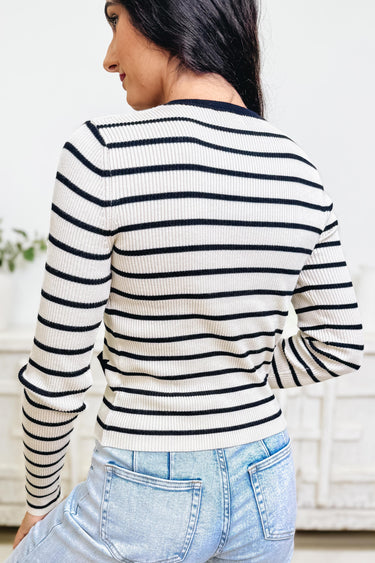 Timeless Elegance Striped Cardigan