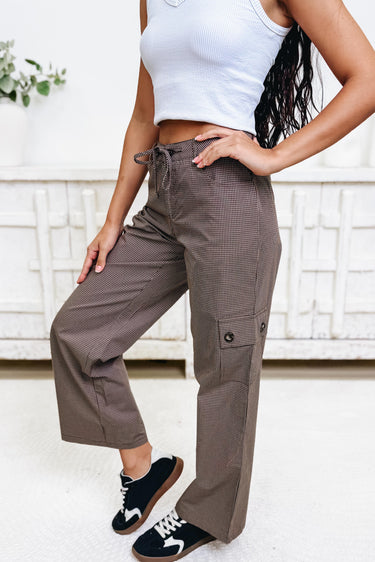 Timeless Check Cargo Pants - Brown Plaid