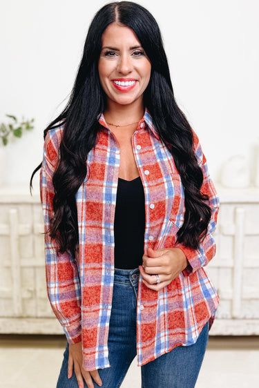Takin It Easy Plaid Button Down Top - 3 Colors!
