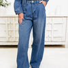 Fit & Flare Denim Wide Leg Pants