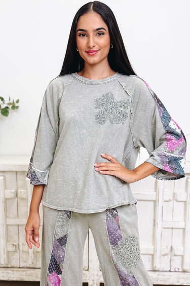 Bloom Boom Floral Patch Top - 5 Colors!