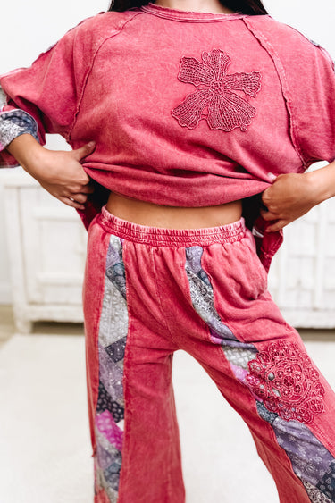 Bloom Boom Floral Patch Pants - 5 Colors!