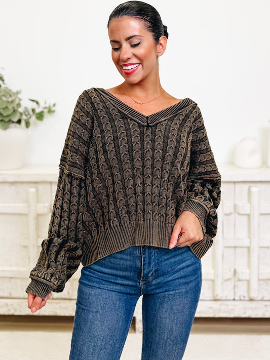 Fall In Love Cable Knit Sweater - 2 Colors!
