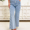 The Claire By Anniewear - Wide Leg Scalloped Jeans - 2 Colors!