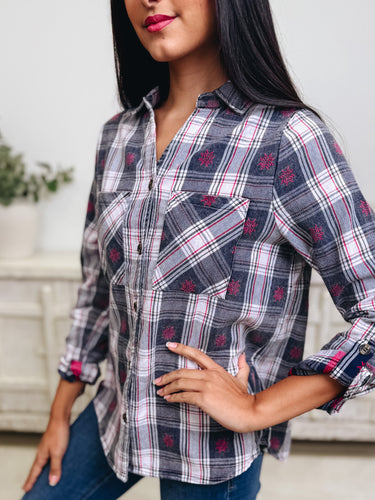 Rising Tide Plaid Top