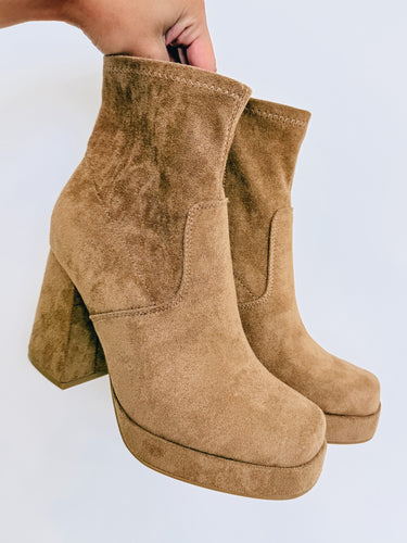 East Platform Booties - Camel