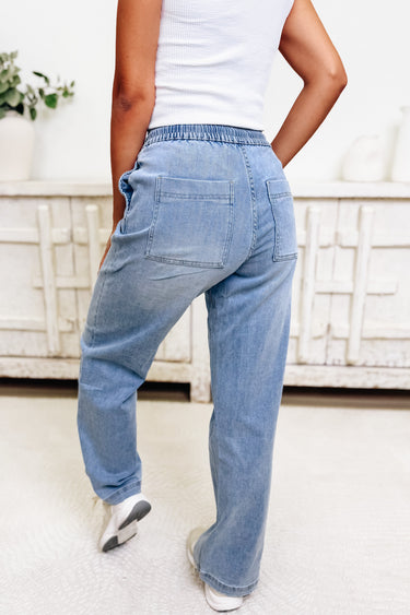 Coast Is Clear By Mica - Wide Leg Jogger Jeans - Light Denim