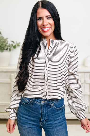 Effortlessly Striped Button Down Top - 3 Colors!