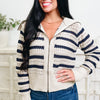 Zip It Swag It Striped Sweater Jacket - Oat