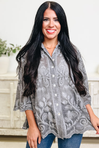 Actual Love Lace Button Down Top - 4 Colors!