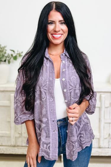 Actual Love Lace Button Down Top - 4 Colors!