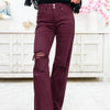 True Obsession By Denim BAR - Tummy Control Jeans - Burgundy