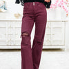 True Obsession By Denim BAR - Tummy Control Jeans - Burgundy