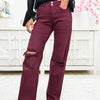 True Obsession By Denim BAR - Tummy Control Jeans - Burgundy