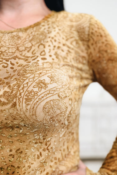 Leopard Haze Paisley Top