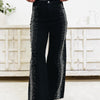 Chasing Waterfalls Rhinestone Jeans - Black