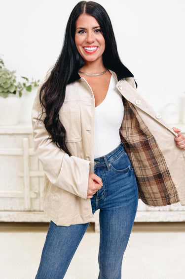 A Hint Of Plaid Corduroy Barn Coat
