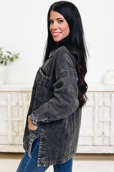 High Class Denim Button Down Top - 2 Colors!