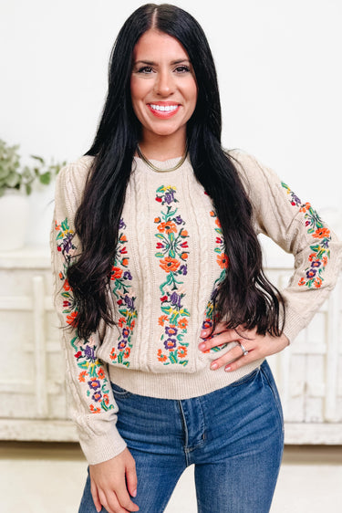 Vintage Floral Sweater - 2 Colors!