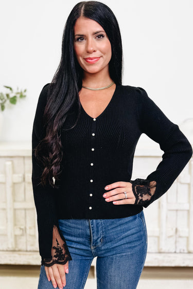Little Lace Thoughts Sweater - 2 Colors!