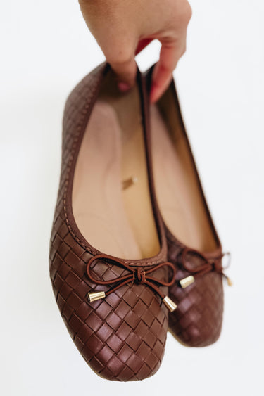 Dorothy Woven Ballet Flats - Brown