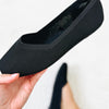 Anthea Knitted Ballet Flats - Black Knit