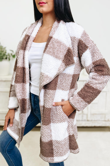 Feels Like Home Plaid Sherpa Coat Jacket - 2 Colors!