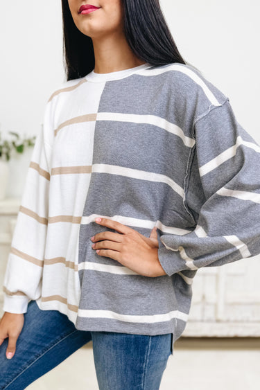 Cup Half Full Striped Sweater - 2 Colors!