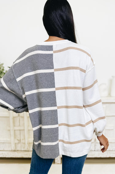 Cup Half Full Striped Sweater - 2 Colors!