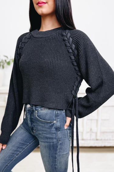Drive Me Crazy Braided Sweater