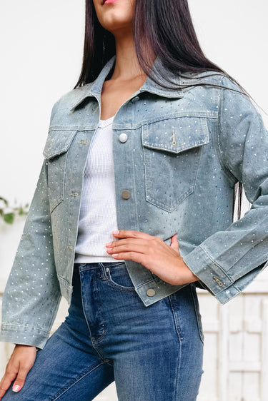 First Class Sparkle Denim Jacket - 2 Colors!