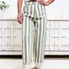 High Roller Stripe Barrel Pants - Sage