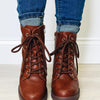 Aqua Lace Up Booties - Tan PU