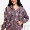Ladies Of Fall Floral Zip Up Hoodie