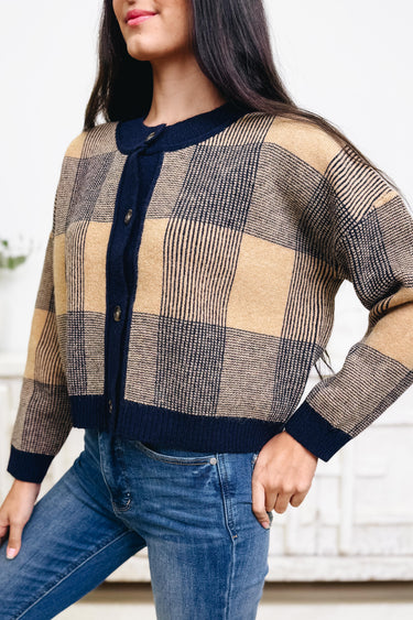 Feeling Polished Plaid Cardigan
