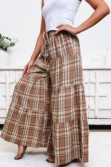 A Long Journey Plaid Wide Leg Pants - 2 Colors!