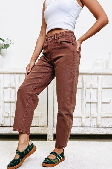 Coffee Run By Vervet - Barrel Jeans - Brown