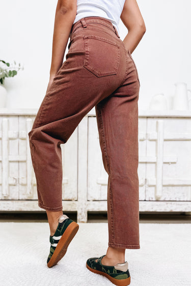 Coffee Run By Vervet - Barrel Jeans - Brown