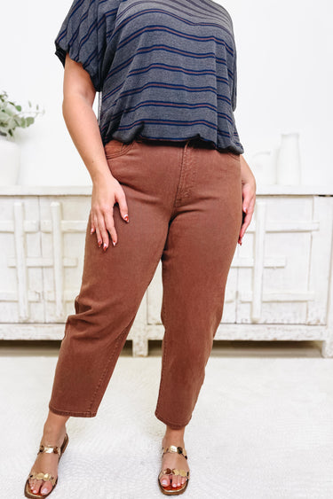 Coffee Run By Vervet - Barrel Jeans - Brown