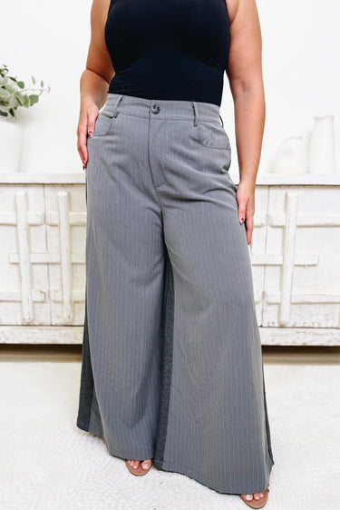 Flip Side To Pinstripe Pants - Grey
