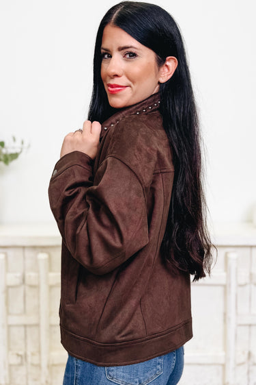 Studded & Charm Suede Jacket